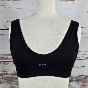 SET Active Black Scoop Sports Bra